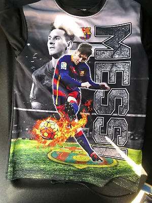 FCB Messi Photo T Shirt Boys Medium A • $15