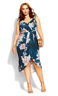 £8 • Buy City Chic By Evans Womens Plus Size Jade Blossom Maxi Dress - Jade