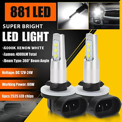 2x 881 LED Fog Driving Light Bulbs DRL 862 886 889 894 896 898 6000K Xenon White • $9.98