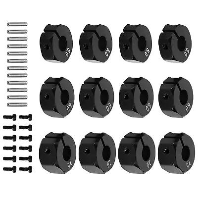 12x Black 12mm Wheel Hex Hub Thickness 5-7mm For 1/10 RC Car Hex 12mm Wheels Rim • £11.66