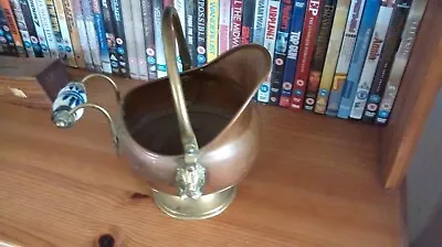 Vintage Small Copper/brass Lion's Head Mini Coal Scuttle Bucket /Planter • £12.99