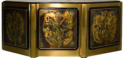 1970s Bernhard Rohne For Mastercraft Acid Etched Brass  Tree Of Life  Sideboard  • $4995