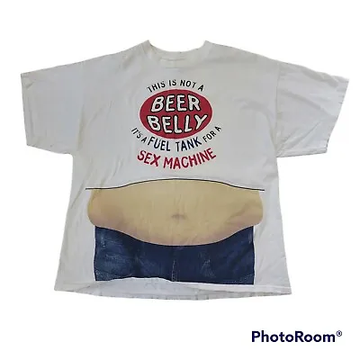 Vtg Y2k Not A Beer Belly Its A Sex Machine Novelty Funny Joke Shirt SZ XL Delta  • $19.99