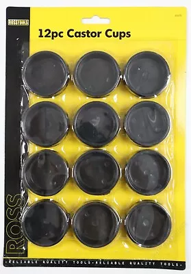 £2.49 • Buy Small 50mm Castor Cups Black Plastic Carpet Floor Hardwood Vinyl Caster Laminate