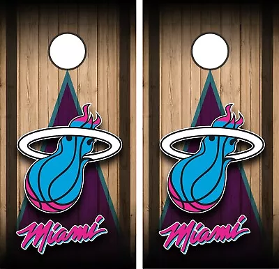 Miami Heat  Wrap Skin Board Cornhole NBA Sports Vinyl Decal Decor NB02 • $69.99