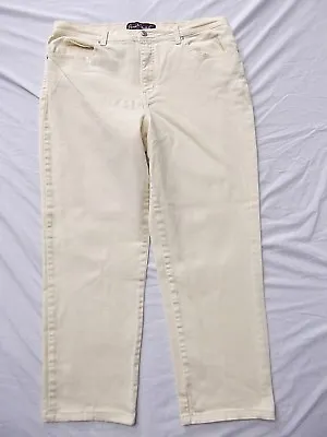 Vtg Gloria Vanderbilt Amanda Yellow Stretch Straight Leg Denim Jeans Sz 16 MINT  • $23.99