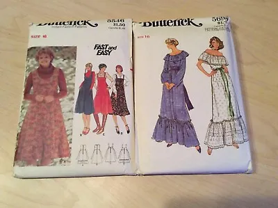 Butterick Vintage Sewing Patterns 5546 & 5698 Jumper And Dress Size 16 UNCUT • $11.99