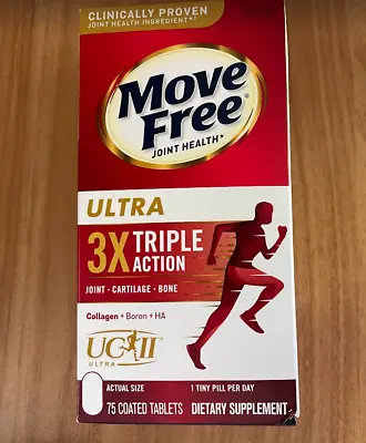 Schiff Move Free Ultra Triple Action Joint Supplement 75Ct. Exp 12/2025 • $28.25