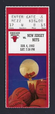 Michael Jordan - 1992 Nba New Jersey Nets @ Chicago Bulls Ticket Stub - Jan 4 • $17