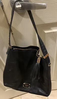 MK Michael Kors Soft Black Pebbled Leather Handbag Tote Purse W/ Tassle • $34.99