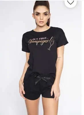 Ann Summers But First Champagne Tee Cami Set Size Medium (12-14) BNWT • £8