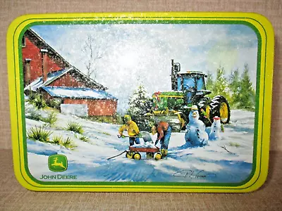 John Deere Collectible Tin Winter Snowman Farm John Deere Tin • $2.97