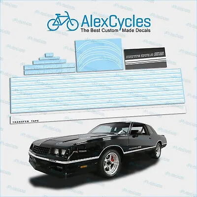 Monte Carlo SS 85 86 Restoration White Decals Vinyl Stripes Kit Chevy Set • $127