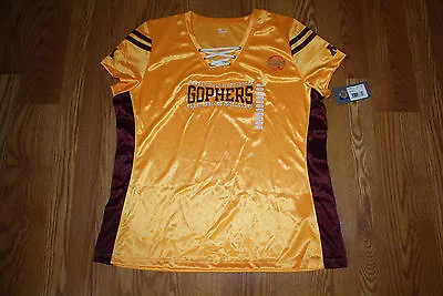 NWT Womens KNIGHTS MINNESOTA GOPHERS Gold Maroon Bling Shirt Top Size XL X-Large • $16.95