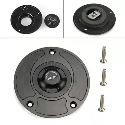 Keyless Gas Fuel Tank Cap Cover For Kawasaki ZX6R ZX14 Z1000 750 ZX10R ER-6N CNC • $21.84