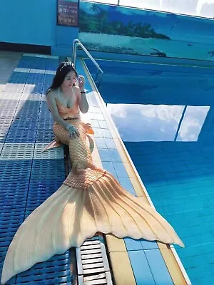 Mermaid Silicone Bra Style 1 Costume Swimwear Mermaid Tails Monofin Fin Bras • $218.86