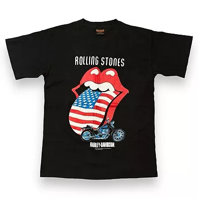 Authentic Deadstock 1994 Vintage Rolling Stones Harley Davidson T-Shirt Sz Large • $75