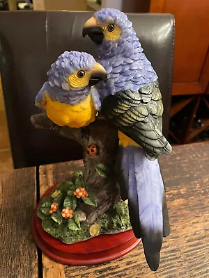 MONTEFIORI COLLECTION McCaw Parrots Birds Figurine Italian Design Blue Yellow • $34.99