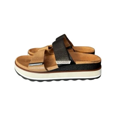 £56.72 • Buy Vionic Orthaheel Brandie Color Block Leather Platform Slide Sandals Sz 8M EUC!