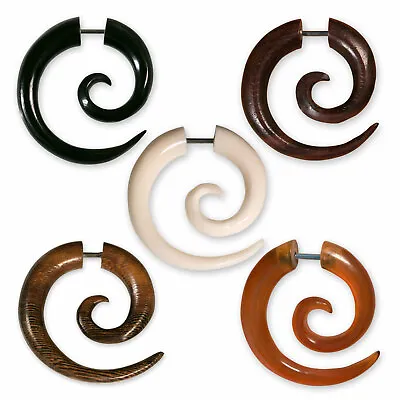 £6.44 • Buy Fake Spiral Stretcher Horn Bone Piercing Earring Twist Handmade Piercing Jewelry