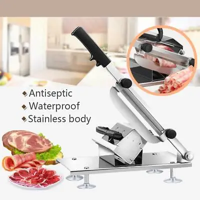 Manual Frozen Meat Slicer Mutton Ham Beef Cutter Stainless Steel Cutting Machine • $28.90