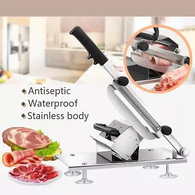 Stainless Steel Manual Frozen Meat Slicer Mutton Ham Beef Cutter Cutting Machine • $34.90