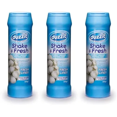 Duzzit Shake & Fresh Carpet Odour Neutraliser Fresh Linen 500g  X 3 • £6.97