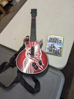 $69.99 • Buy Xbox 360 Guitar Hero Les Paul Wireless Guitar Bundle W/ Rock Band 2 Game