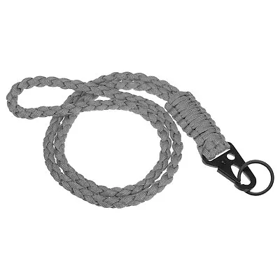 22  Paracord Neck Lanyard Keychain Braided Strong Lanyard With Grey • $8.47