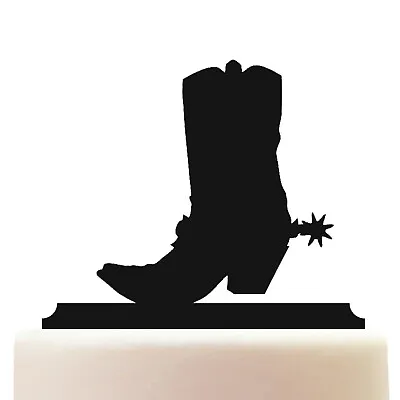 Acrylic Cowboy Boots Western Wild West Birthday Cake Topper Decoration • £10.75