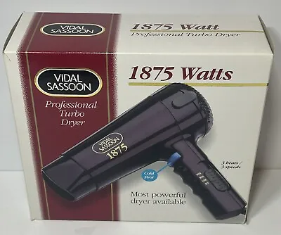 Vidal Sassoon Hair Professional Turbo Dryer Purple 1875 Watts • $9.99