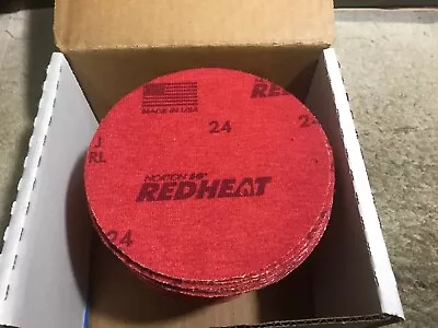 Norton Red Heat 5” Ceramic Alumina Hook/Loop Sanding Discs 24 Grit (box Of 50) • $50