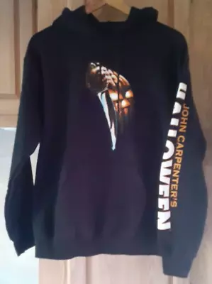 Michael Myers Hoodie Mens S Black John Carpenters Halloween Graphic Hoodie BX • $19.99