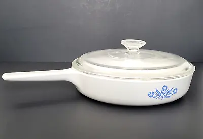 Corning Ware Range Topper N-10-b 10  Skillet W/ Lid Blue Cornflower Rare • $89.99