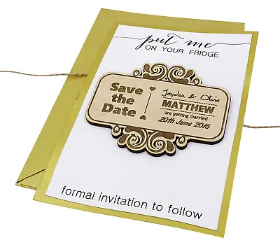 $150.69 • Buy Rustic Wedding Save The Date Wooden Magnet 50 Custom Engraved Wooden-QED
