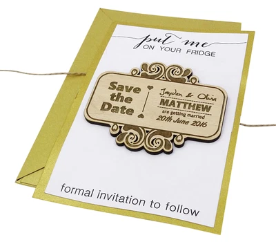 $150.69 • Buy Rustic Wedding Save The Date Wooden Magnet 50 Custom Engraved Wooden-QED
