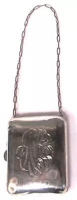 Vintage 1920-1940 Webster Co. Sterling Silver Mini Purse Monogram  MLE  • $89.95