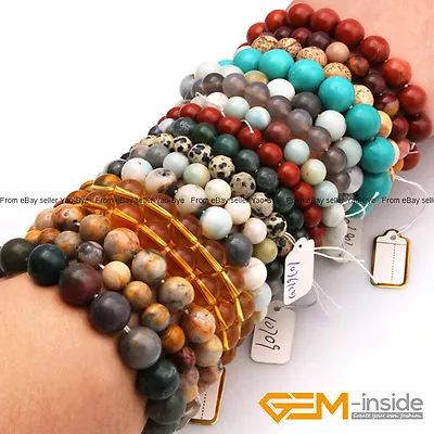 $5.93 • Buy Wholesale Lot Natural Gemstones Beaded Healing Reiki Stretchy Bracelet 7 Unisex