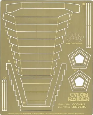 Battlestar Galactica 1978 Cylon Raider Cockpit Louvers ParaGrafix For Moebius • $42.95