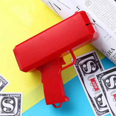 Make It Rain Money Machine Cash Gun Shooter Shoot Out 100pcs Replica Bills - Red • $18.99