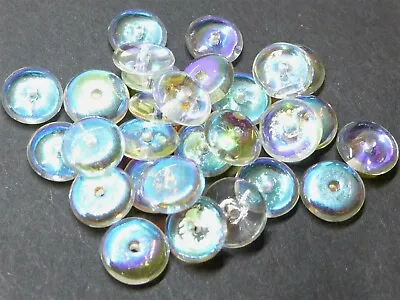 4mm 6mm 8mm 9mm 10mm 12mm CZECH GLASS FLAT ROUND/DISC/RONDELLE/SPACER BEADS  • £2.39