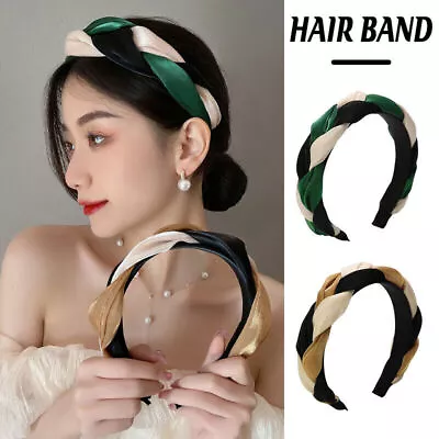 Women Headband Twist Hairband  Knot Cross Tie Wide Headwear Hair Band Hoops Gift • $5.85
