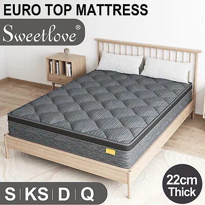 $119 • Buy Sweetlove QUEEN DOUBLE KING SINGLE Mattress Bed Euro Top Spring Firm Foam