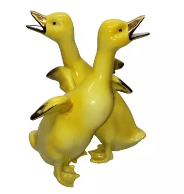 $99 • Buy Vintage Vista Alegre Porcelain Yellow Ducks Figurine VA Portugal
