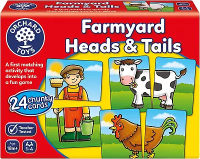 Orchard Toys Farmyard Heads And Tails Game Memory & Matching Pairs Card Game & • £25.70