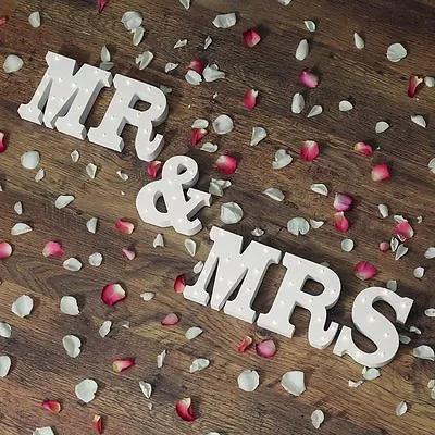 16cm Battery Power Mr & Mrs Wedding Marquee LED Light Up Sign | Party Reception • £39.99