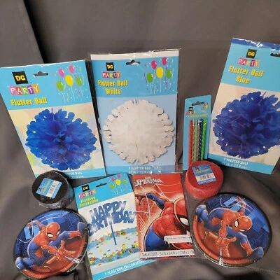 $8 • Buy Spiderman Birthday Party Supplies Plates Table Cover  New 16 Place Setting