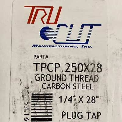 TruCut 1/4x28 Carbon Steel Machine Screw Plug Tap Ground Thread (Lot Of 2) • $9.49
