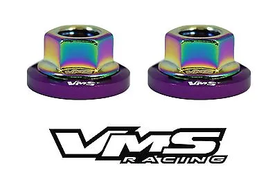 2 Vms Racing Strut Tower Dressup Purple Washers & Neochrome Nuts For Mitsubishi • $15.88