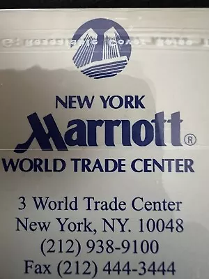 💥(RARE) 3 WORLD TRADE CENTER•NEW YORK MARRIOTT Hotel Room Key Card💥IMP3d • $189.99
